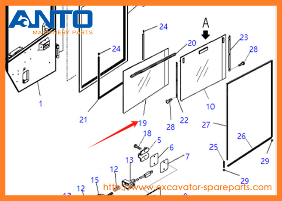 421-925-4711 4219254711 Γυάλινη προσαρμογή KOMATSU Εκσκαφέας WA380 WA430 WA450 WA470 WA480 WA500