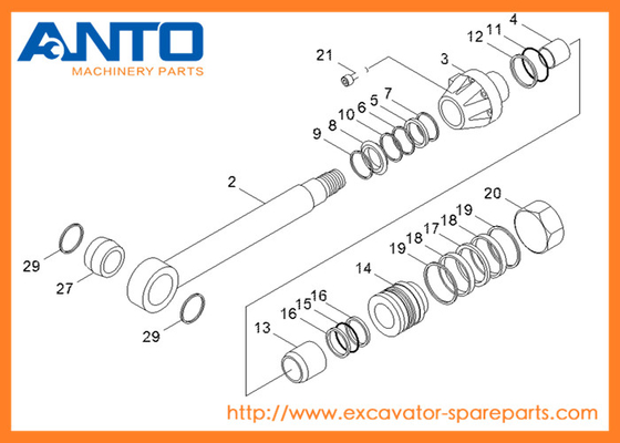 31Y1-10160 HCE Κίτ σφραγίδας Hyundai εξαρτήματα κυλίνδρων πετρελαίου εξορυκτήρα για R250LC-7 R250LC-3