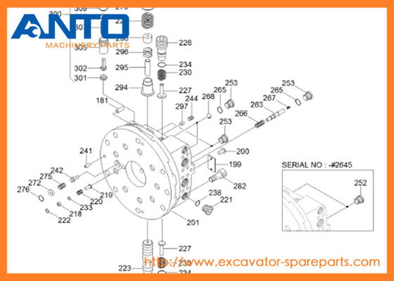 XKAH-01077 HCE Κίτ Seal Hyundai Excavator Travel Motor Parts για το R250LC7A R250LC-7