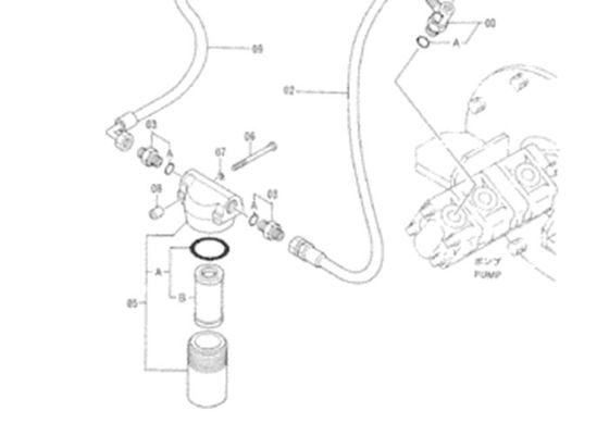 Υδραυλικό φίλτρο διηθητήρων πετρελαίου 4294135 για Hitachi EX40 EX55UR